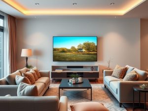 Sofa naprzeciwko telewizora: jak dobrać odległość dla komfortu i zdrowia wzroku