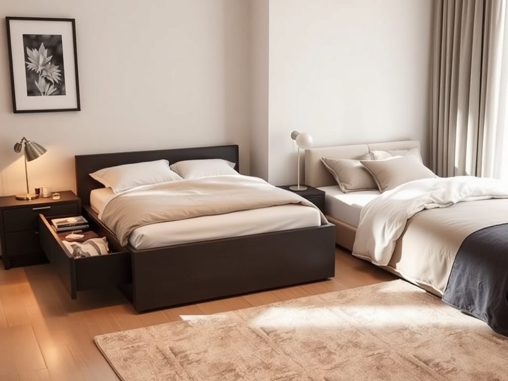 Łóżko z pojemnikiem czy bez – praktyczne porównanie dla małej i funkcjonalnej sypialni